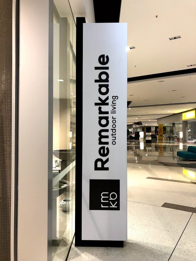 Black And White Mall Post Signage — Signage In Acacia Ridge, QLD
