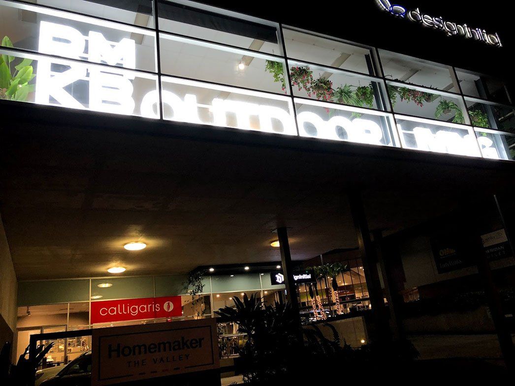 3d White Logo Behind Glass Panels — Signage In Acacia Ridge, QLD