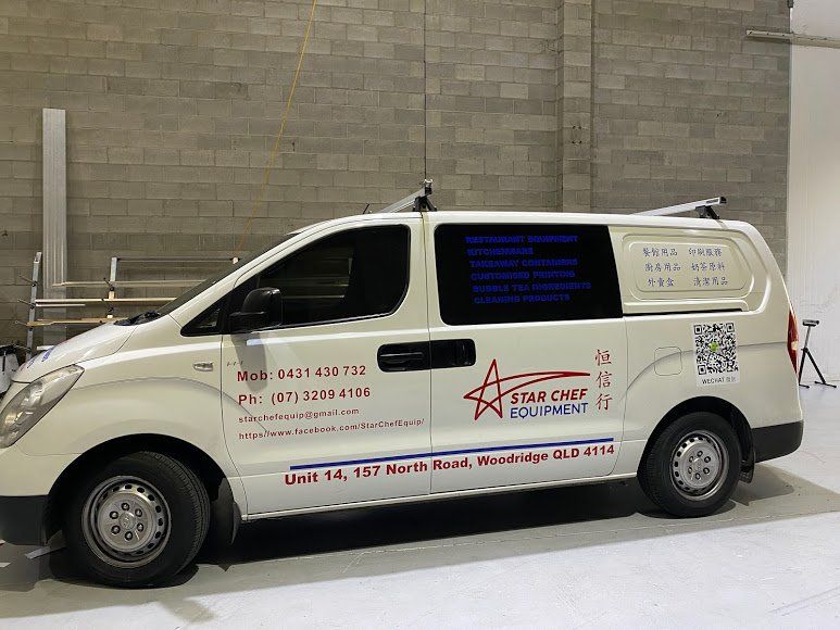 White Truck With Red And Blue Signage — Signage In Acacia Ridge, QLD