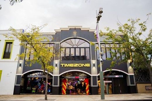 Timezone Arcade Exterior, Gray Building — Perth Electrical & Data in Joondalup, WA
