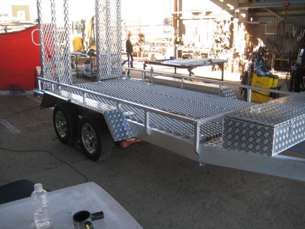 trailer frame with new metal body