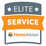A logo for an elite service home advisor.