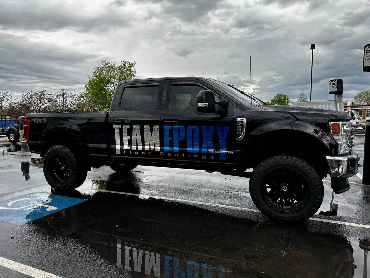 Black pickup truck with