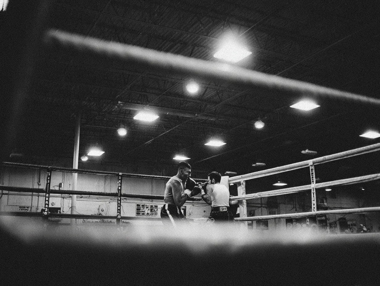 Professional boxer stepping onto the scale during official weigh-in. Boxing preparation emphasizing discipline and precision. Boxing conditioning showcasing weight management and control. Boxing training reflecting focus and professionalism.
Boxer shadowboxing backstage before televised fight, headphones on. Boxing warm-up blending rhythm, composure, and readiness. Boxing training perfecting timing and flow. Boxing conditioning fueling confidence and poise.
Camera flashes illuminate stage as two fighters face off at press conference. Boxing promotion highlighting rivalry and respect. Boxing training building anticipation and mental strength. Boxing conditioning supporting focus under scrutiny.
Boxer being taped up by corner man before entering the arena. Boxing preparation demonstrating routine and trust. Boxing training culminating in readiness and control. Boxing conditioning maintaining composure before combat.
Boxer performing dynamic stretches minutes before walkout. Boxing training maximizing mobility and power. Boxing conditioning balancing calm and intensity. Boxing gym principles carried into performance.
Trainer whispering final words of encouragement backstage. Boxing mentorship reinforcing focus and belief. Boxing training connecting body and mind. Boxing conditioning sharpening mental clarity before the ring.
Boxer walking through tunnel under spotlight toward roaring crowd. Boxing fight introduction symbolizing courage and discipline. Boxing training manifesting in confidence and rhythm. Boxing conditioning sustaining calm under pressure.
Corner crew adjusting robe and gloves before main event. Boxing preparation merging ritual and readiness. Boxing training refined through years of repetition. Boxing conditioning preparing athlete for peak performance.
Boxer entering ring under booming music and flashing lights. Boxing spectacle combining sport and showmanship. Boxing training shaping composure and strength. Boxing conditioning delivering peak endurance.
Referee calling both fighters to center ring for instructions. Boxing competition radiating focus and respect. Boxing training preparing mindset for tactical execution. Boxing conditioning ensuring control and sharpness.