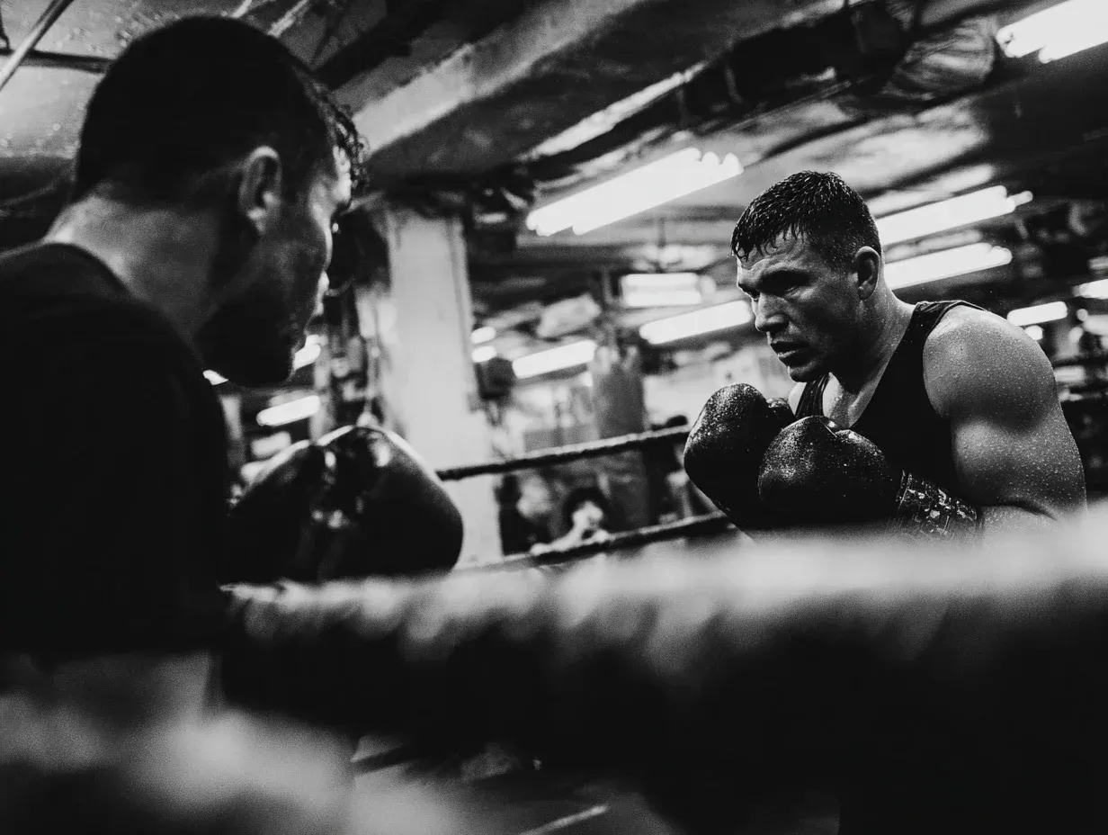 Boxing personal coach teaching boxing fundamentals, footwork, and defensive strategy. Boxing gym with sparring, padwork, and conditioning drills. Boxing training for power, precision, and balance. Boxing fitness focused on endurance and coordination.