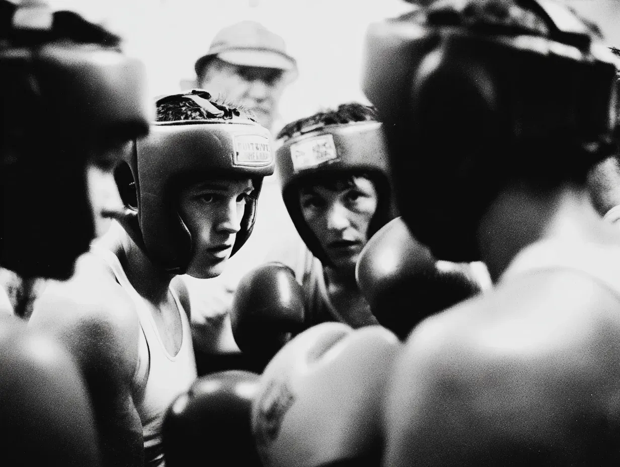 Boxer performing precision mitt drills under slow-motion camera capture. Boxing training refining technique, rhythm, and breathing control. Boxing coach calling combinations with flawless tempo. Boxing conditioning maximizing reaction speed and endurance.
Boxer practicing footwork ladder with lightning speed and accuracy. Boxing training improving coordination, agility, and timing. Boxing fitness workout enhancing balance and flow. Boxing gym atmosphere focused and silent except for rapid movement.
Close-up of boxer’s eyes locked on coach’s gloves before combination. Boxing training perfecting concentration and accuracy. Boxing fitness building explosive control and precision. Boxing conditioning sharpening mental and visual awareness.
Boxer drilling defensive slips against flashing reaction lights. Boxing training integrating reflex technology and focus drills. Boxing gym merging tradition with innovation. Boxing conditioning improving cognitive speed and coordination.
Boxer shadowboxing slowly in mirror, analyzing every detail of form. Boxing training correcting shoulder rotation and jab alignment. Boxing fitness emphasizing self-awareness and refinement. Boxing gym representing mastery through repetition.
Boxer recording punch output using digital counter gloves. Boxing training data-driven for performance optimization. Boxing fitness tracking power and accuracy metrics. Boxing conditioning focused on measurable growth.
Boxer performing synchronized padwork routine with coach for video analysis. Boxing training highlighting flow, rhythm, and endurance. Boxing gym atmosphere filled with precision and timing. Boxing fitness combining art and science of movement.
Boxer practicing controlled pivot turns with perfect balance. Boxing training improving angles, distance, and control. Boxing conditioning focused on smooth transitions and awareness. Boxing gym energy calm yet powerful.
Boxer executing double-jab cross with impeccable form. Boxing coach analyzing punch speed and extension. Boxing training refining body mechanics and coordination. Boxing conditioning enhancing explosive strength and reaction.
Boxer practicing shoulder roll defense in front of camera lens. Boxing training emphasizing timing, posture, and reaction. Boxing fitness focused on fluid motion and control. Boxing conditioning improving awareness and precision.