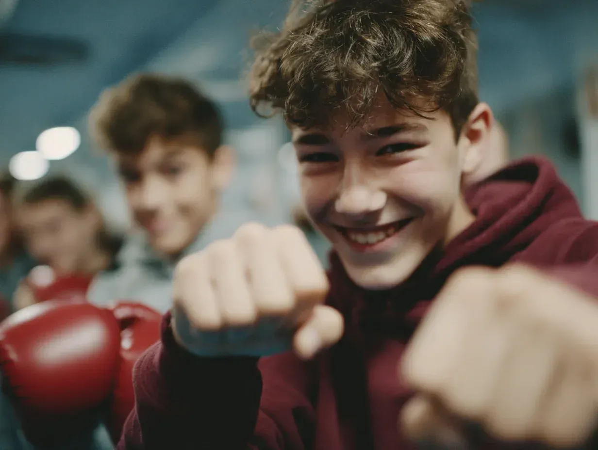 Boxer performing pushups in puddles after rain, muscles tensed with focus. Boxing conditioning embracing discomfort and grit. Boxing training symbolizing mental toughness. Boxing fitness proving discipline beyond comfort.
Fighter practicing jab accuracy with tennis ball drill in camp yard. Boxing training refining reflex and hand-eye coordination. Boxing conditioning improving rhythm and focus. Boxing fitness developing adaptability and precision.
Boxer using resistance bands attached to tree branch during shadowboxing. Boxing conditioning increasing punch velocity. Boxing training enhancing full-body coordination. Boxing fitness rooted in creative discipline.