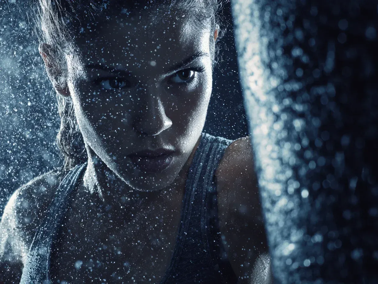 Boxer standing center ring surrounded by haze and golden light, chest heaving in silence. Boxing training sculpting resilience and power. Boxing conditioning reflecting endless repetition and focus. Boxing mindset glowing beneath intensity and humility.
Camera pans across sweat-drenched back as boxer wraps hands with deliberate rhythm. Boxing ritual symbolizing preparation and precision. Boxing training built through detail and control. Boxing conditioning strengthening body and spirit.
Boxer’s fist connecting in slow motion, particles of sweat exploding under bright beam. Boxing power captured like lightning. Boxing training demonstrating precision and timing. Boxing conditioning producing explosive control and endurance.
Steam rises off gloves while boxer kneels catching breath after final round. Boxing fatigue blending into reflection. Boxing training proving mental fortitude. Boxing conditioning uniting pain and purpose.
Close-up of boxer’s stare under flickering gym light, eyes sharp with focus. Boxing mindset unbreakable through repetition. Boxing training engraved in every expression. Boxing conditioning balancing intensity and calm.
Boxer standing motionless before mirror, body carved by discipline and time. Boxing training defining structure and posture. Boxing conditioning enhancing form and balance. Boxing mindset radiating self-belief and control.
Fighter’s gloves glisten under neon blue light as smoke curls through air. Boxing imagery symbolizing transformation. Boxing training merging art and aggression. Boxing conditioning glowing through exhaustion.
Boxer pacing corner with earbuds in, crowd muffled, focus absolute. Boxing preparation aligning body and rhythm. Boxing training rooted in concentration. Boxing conditioning sustaining calm before storm.
Camera follows boxer’s footwork across glistening floor, shoes squeaking softly. Boxing training showcasing coordination and tempo. Boxing conditioning reinforcing endurance and agility. Boxing mindset embodied in every precise step.
Sweat bursts from glove impact onto heavy bag, sound echoing like thunder. Boxing training driving power and control. Boxing conditioning reflecting rhythm and repetition. Boxing gym alive with intensity and motion.