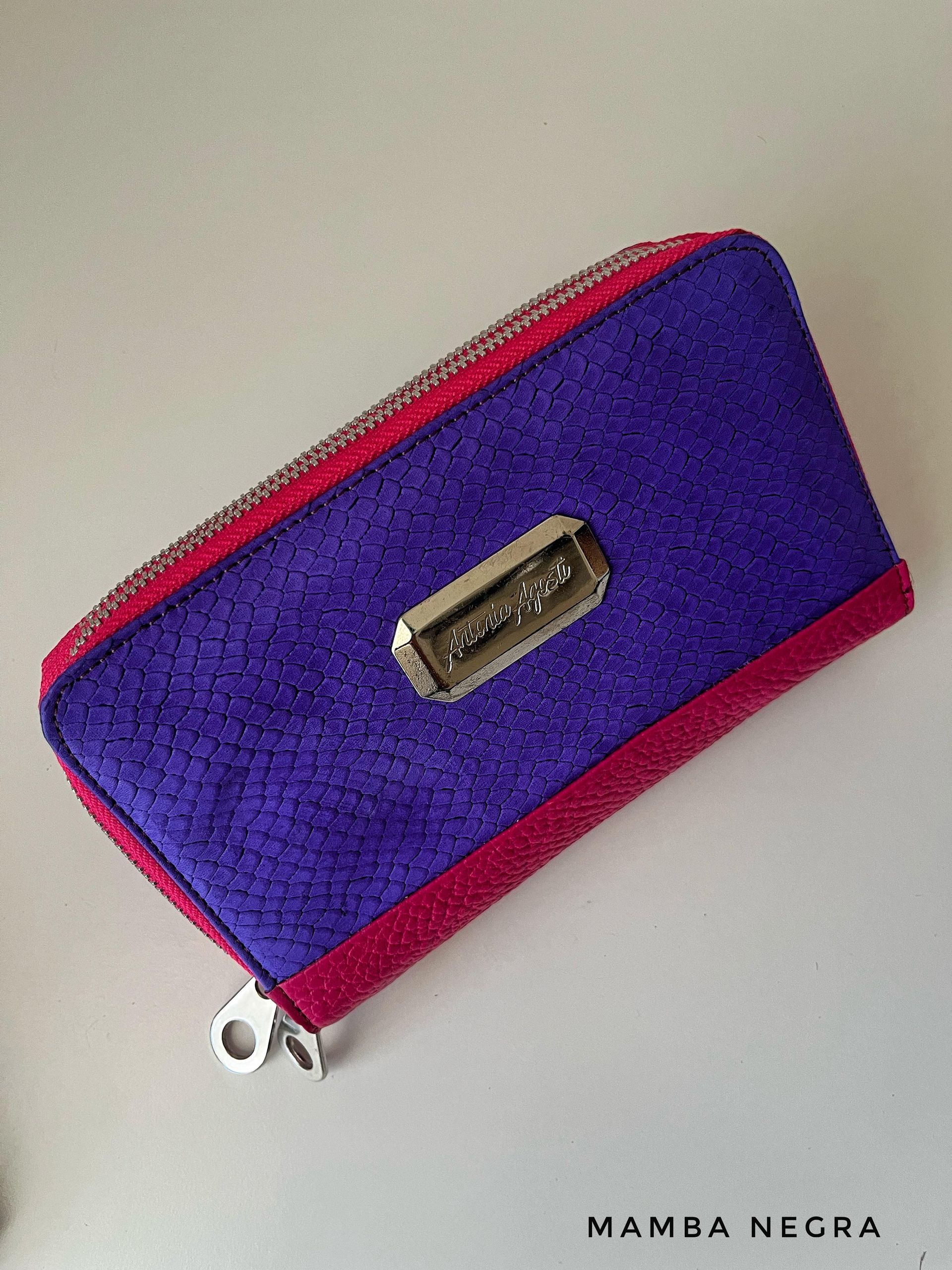 Billetera fucsia y violeta