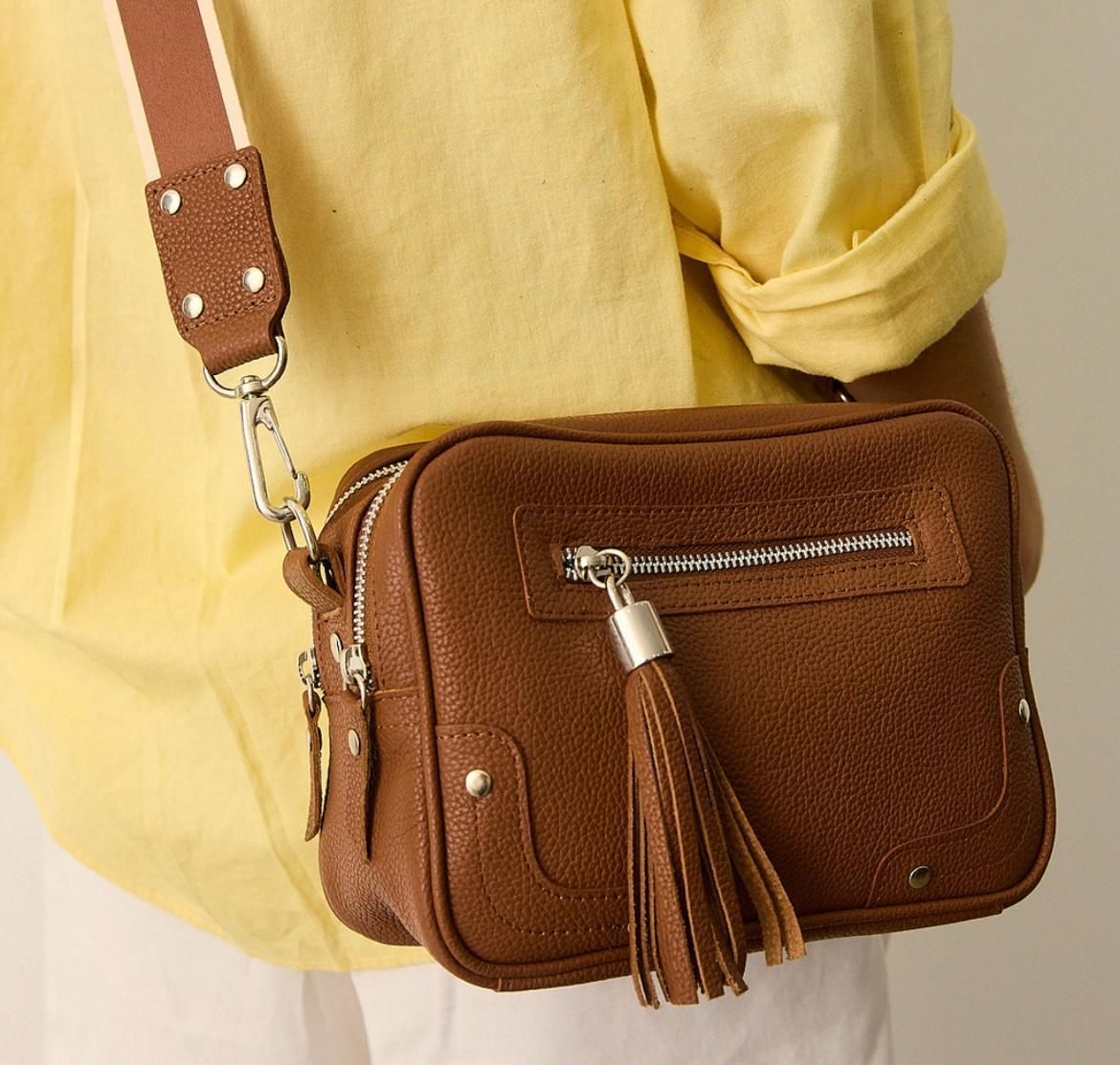 Bandolera siena cuero