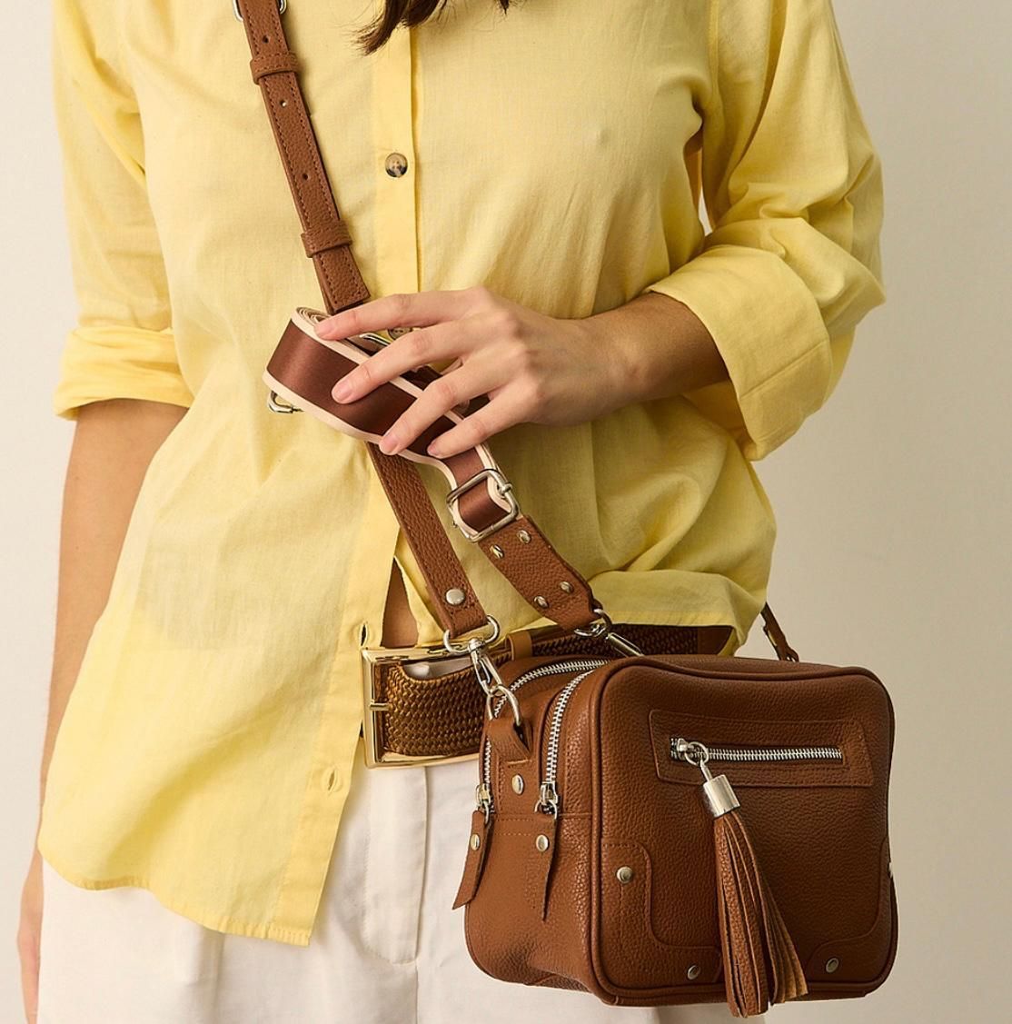 Bandolera siena cuero