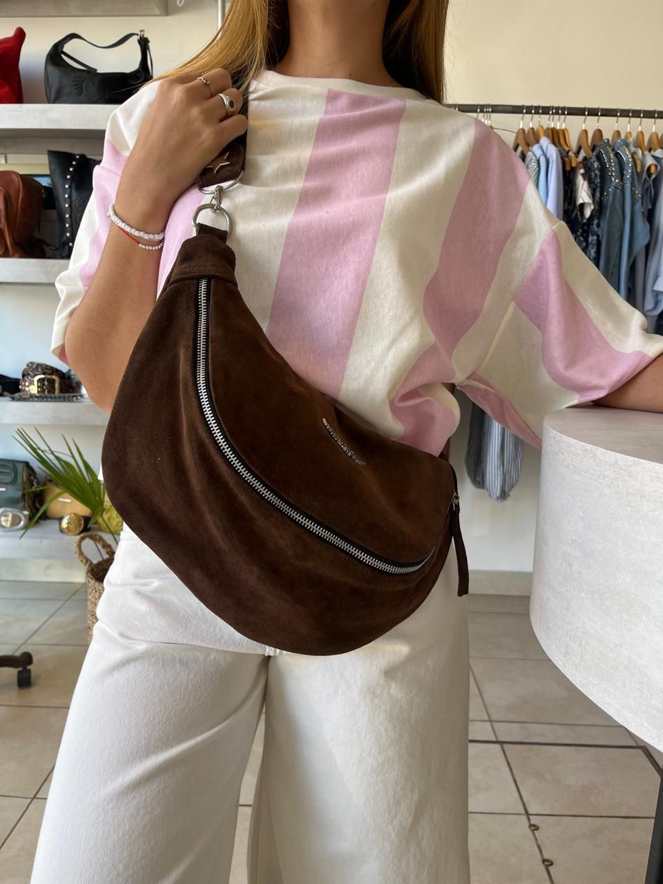 Riñonera Gamuza chocolate