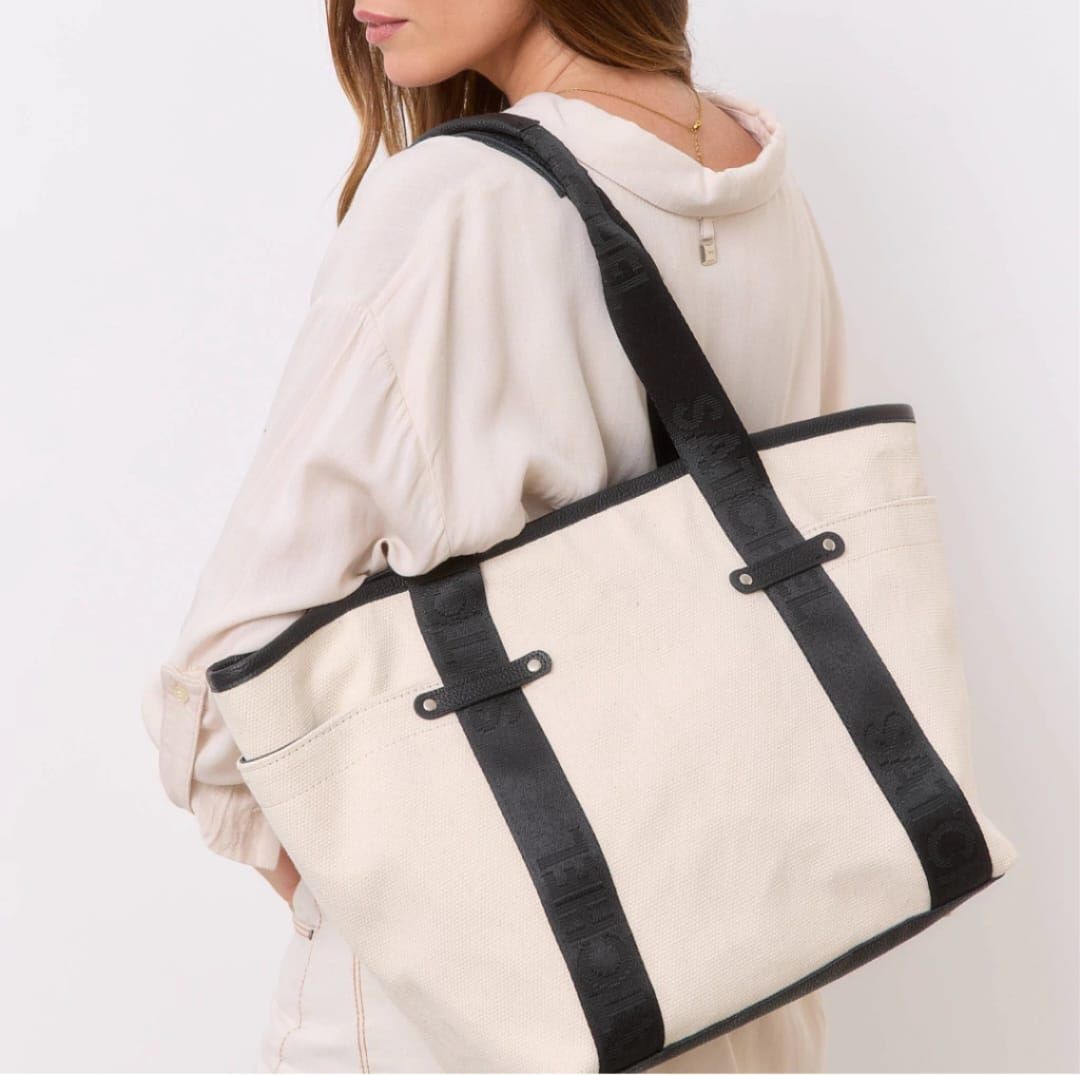 Tote Kelly negro y crudo