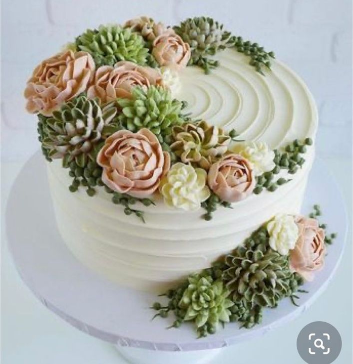 green bridal cake