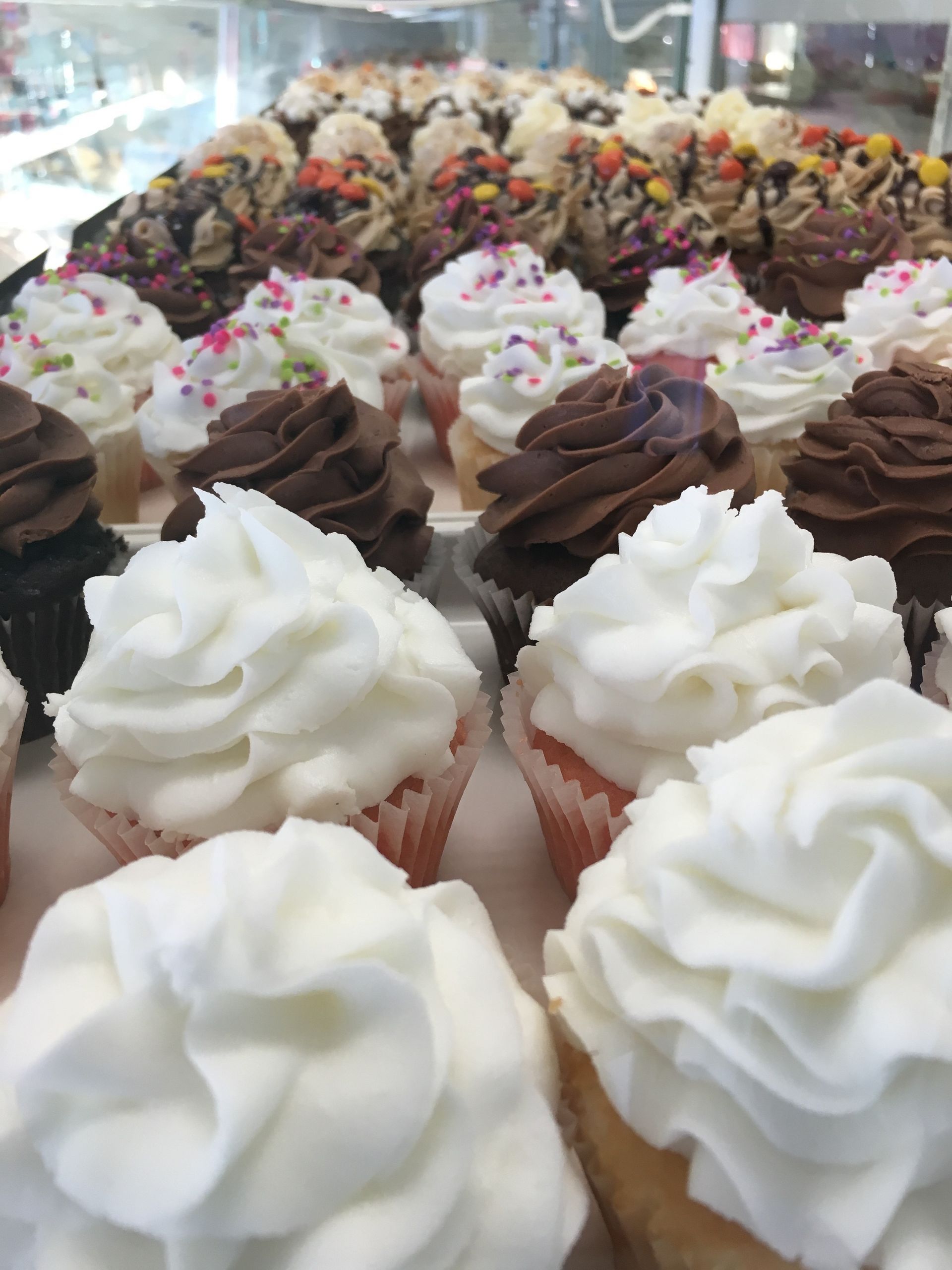 rows of cupcakes