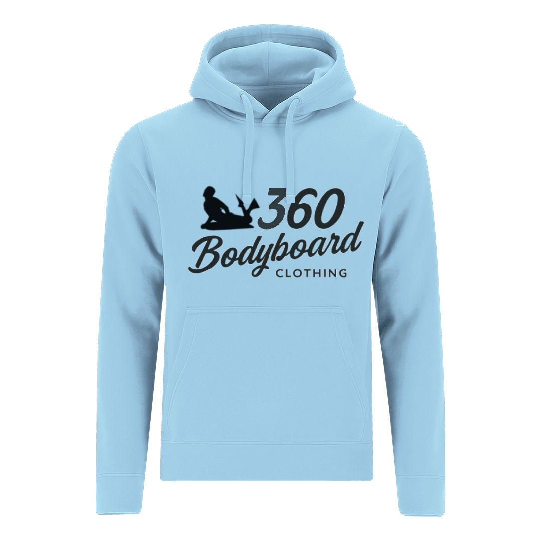 Moletom branco com capuz e a logomarca 