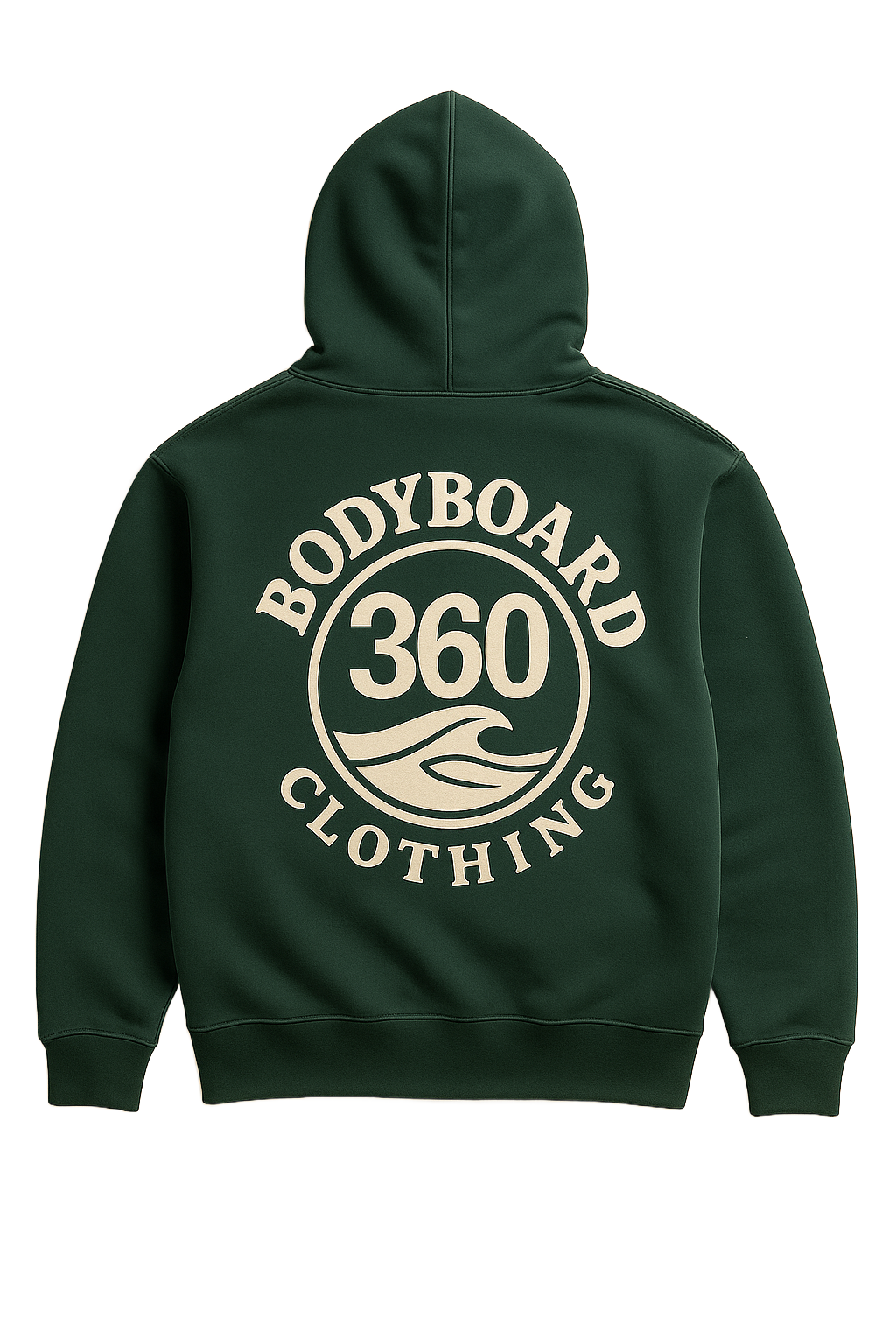 Moletom verde com capuz e o logotipo 