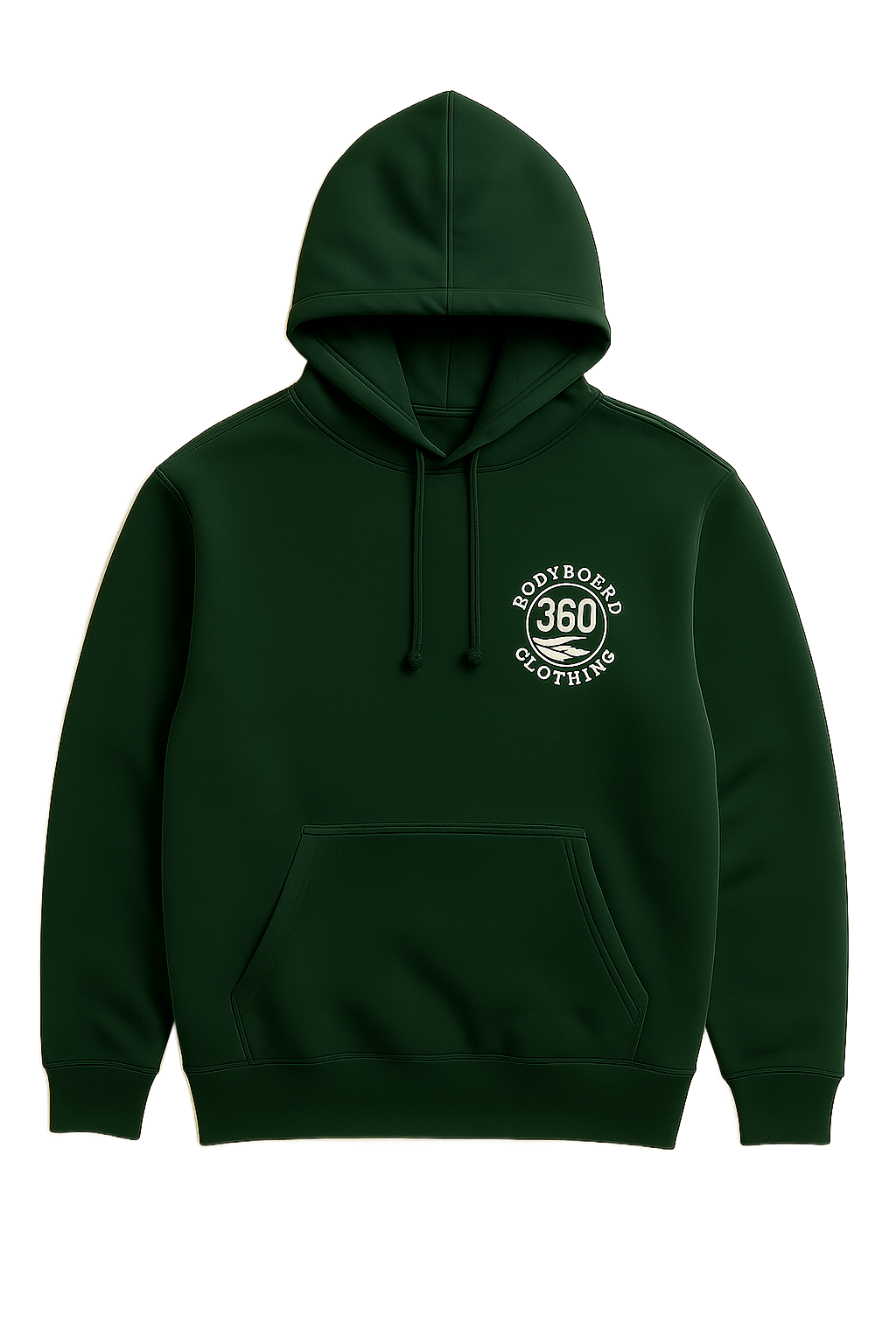 Moletom verde com capuz e o logotipo 