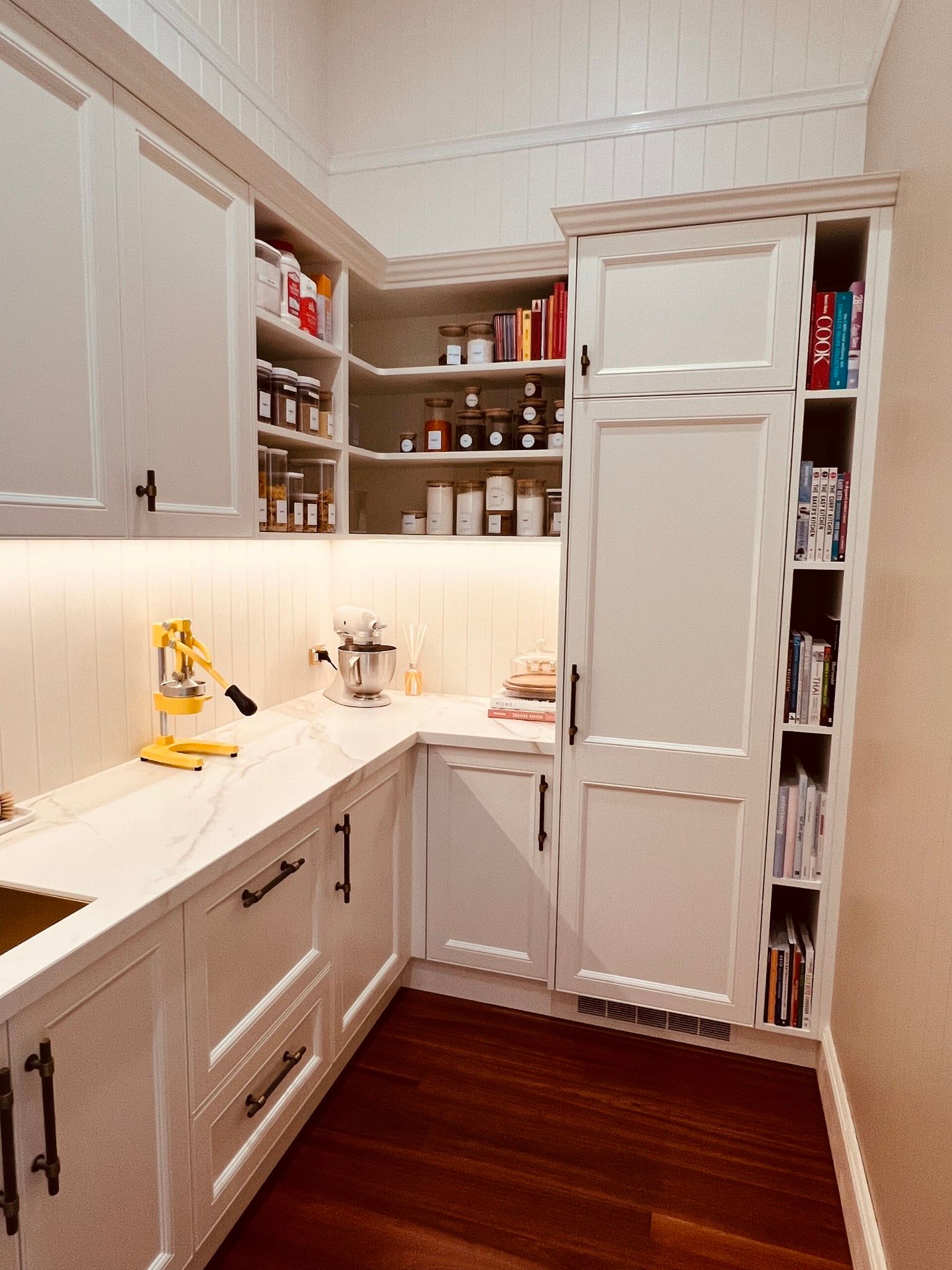 Inside view of a butler's pantry with white timber - Concept Kitchens in Port Macquarie NSW