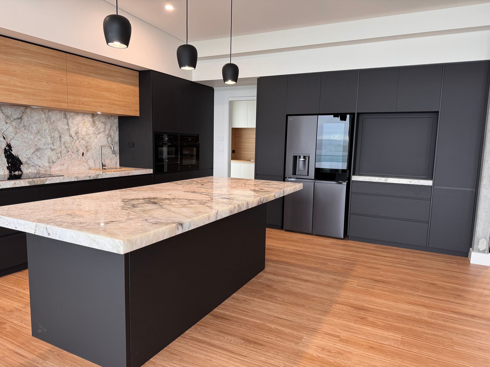Newly built kitchen with black timber features - Concept Kitchens in Port Macquarie NSW