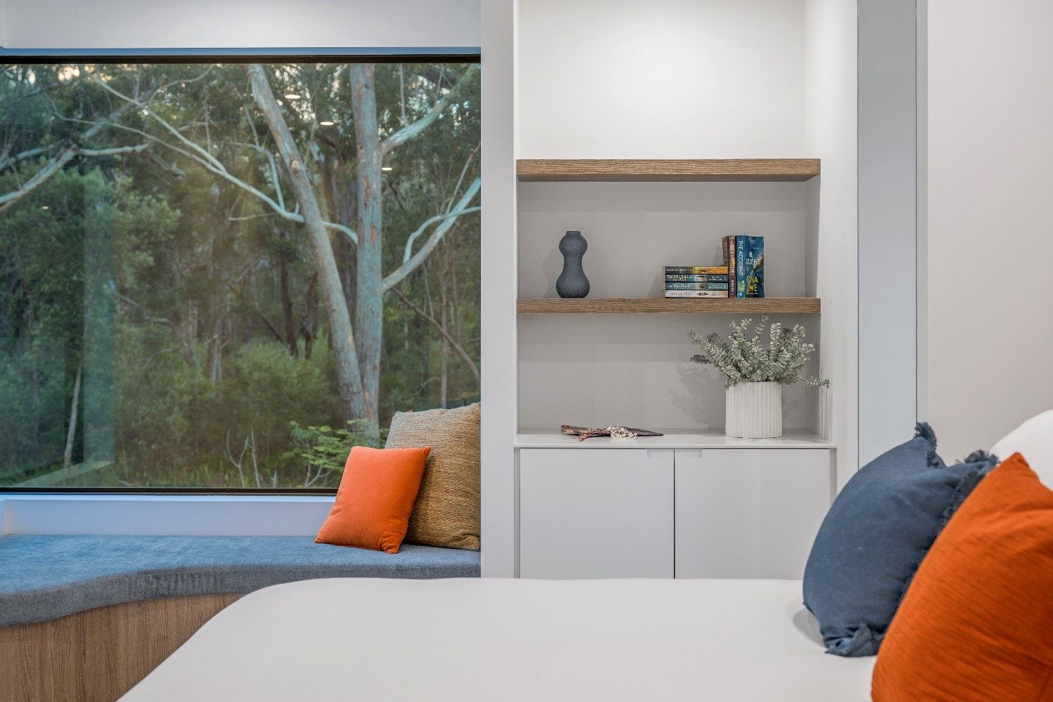 Bedroom Interior with A Window Seat, Built-In Shelves — Concept Kitchens In Port Macquarie, NSW