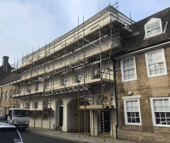 commercial building scaffolding