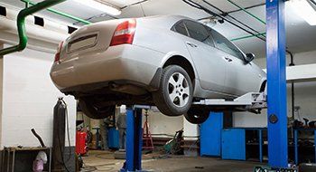 Cars in a repair garage
