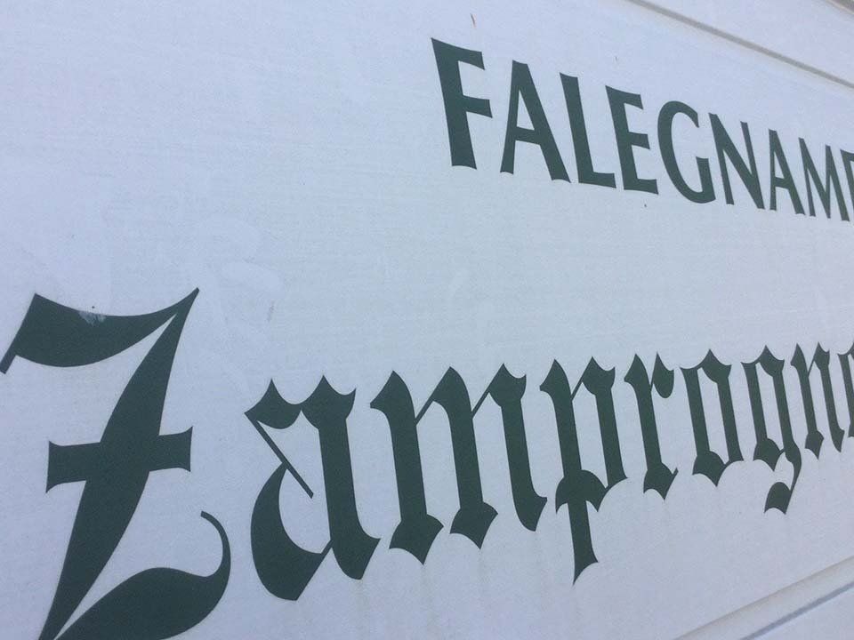 insegna falegnameria zamprogno