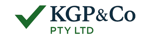 A logo for kgp & co pty ltd with a green check mark.