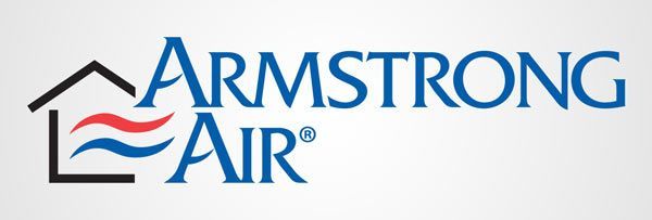 The armstrong air logo is blue and red on a white background.