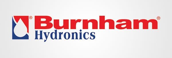 The burnham hydronics logo is red and blue on a white background.