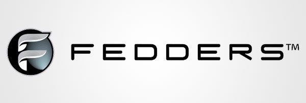 The fedders logo is on a white background