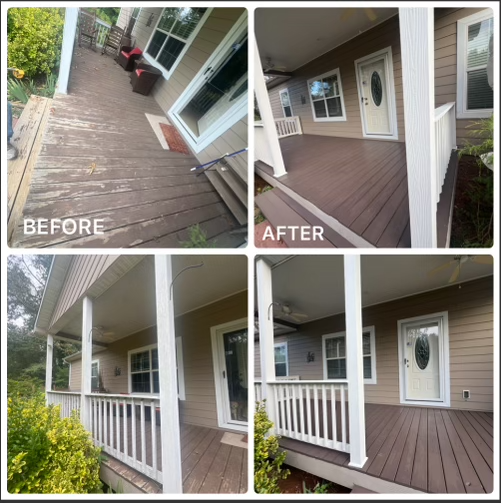 Before and after of a porch
