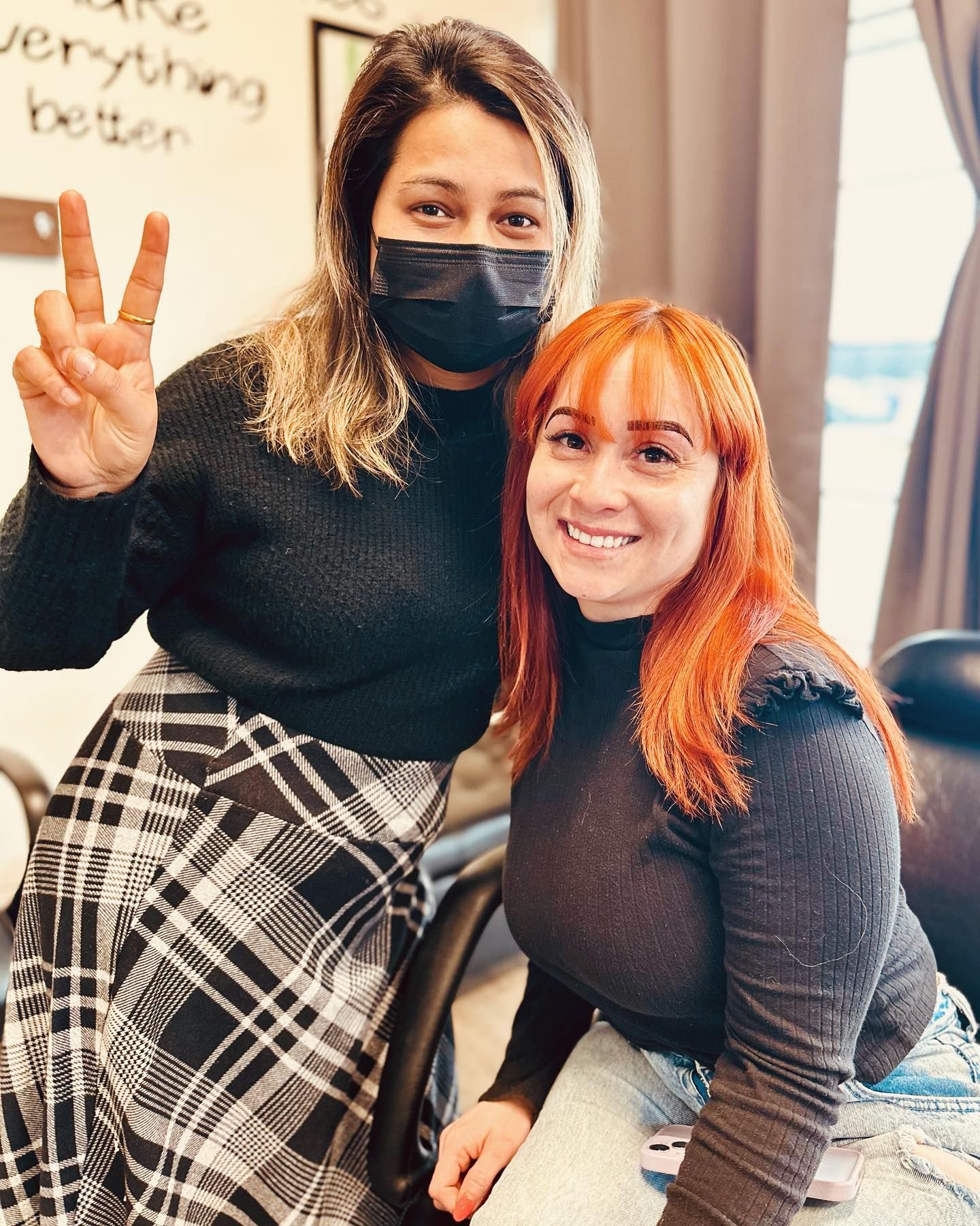 Staff with Client after Eyebrow Tinting