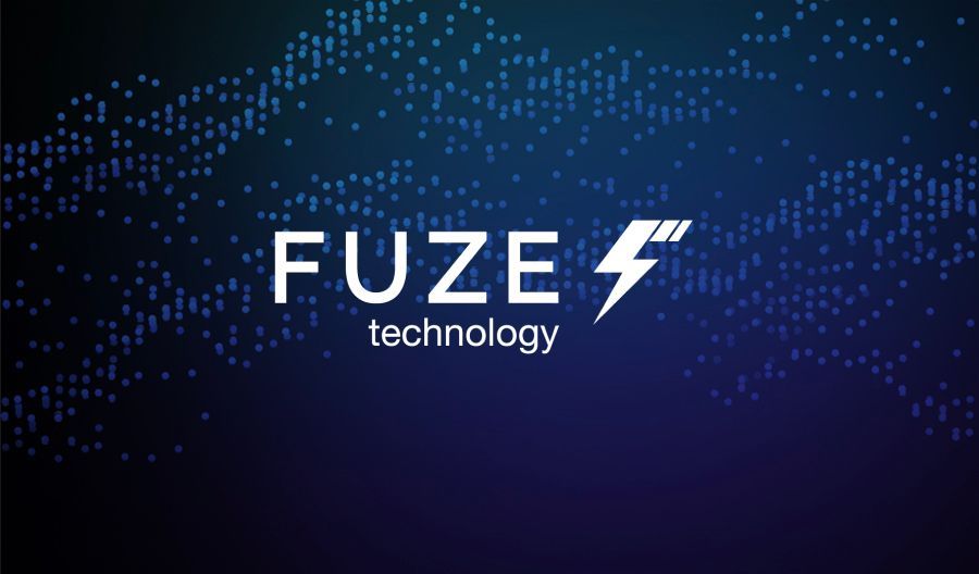 The fuze technology logo is on a blue background with a lightning bolt.