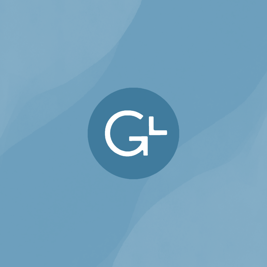 A google plus logo on a blue background