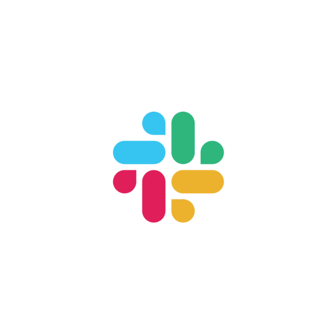 A colorful slack logo on a white background.