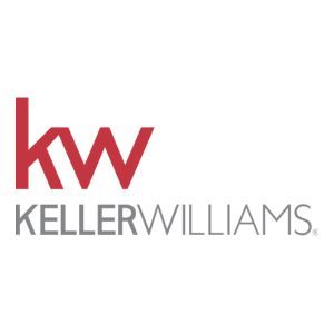 The kw keller williams logo is red and white on a white background.