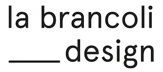 Un logo noir et blanc pour le design la brancoli sur fond blanc.