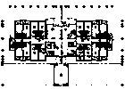 Architectural floor plan of a multi-unit building with repeating apartment layouts.