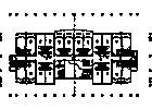 Architectural floor plan of a multi-unit building with apartments, common hallways, and possibly elevators.