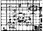 Plan of a building with a grid layout and numerous interior features.