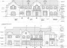 Architectural blueprint of a large two-story house