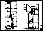 Architectural blueprint of building with rooms, doors, and annotations.