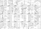 Architectural blueprints with detailed construction diagrams.