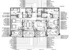 Architectural floor plan of a multi-room residential space with labeled rooms and furniture arrangements.