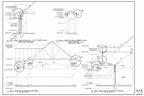 Technical drawing of a truss bridge with supporting structures, detailed annotations, and diagrams.