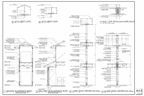 Architectural blueprints with elevations and details of a structural element.