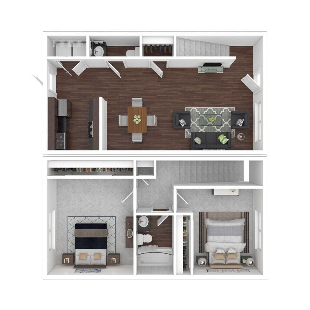 Floor Plan: 2 Bed · 1.5 Bath · 1,050 SQ. FT.