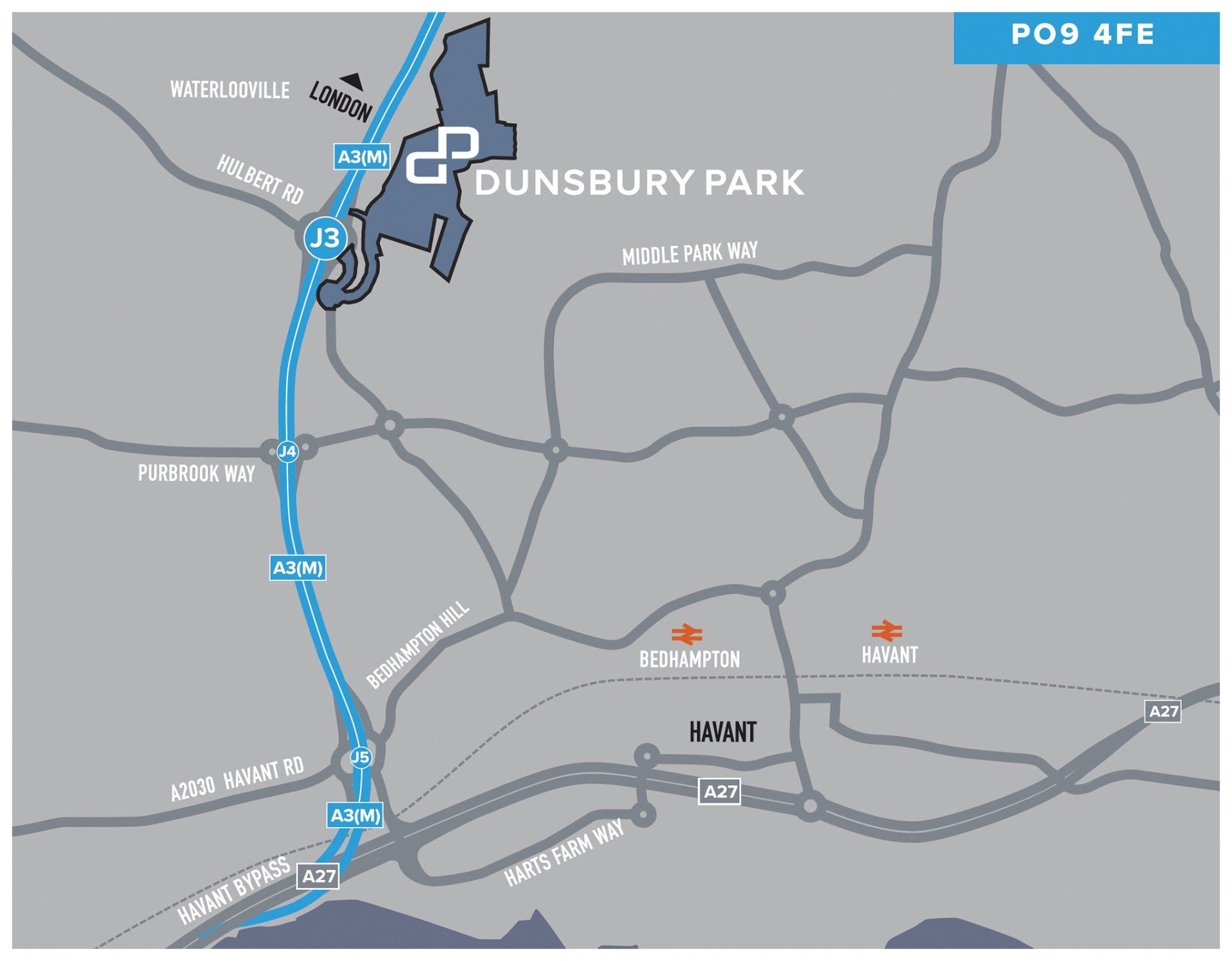 Dunsbury Park regional map